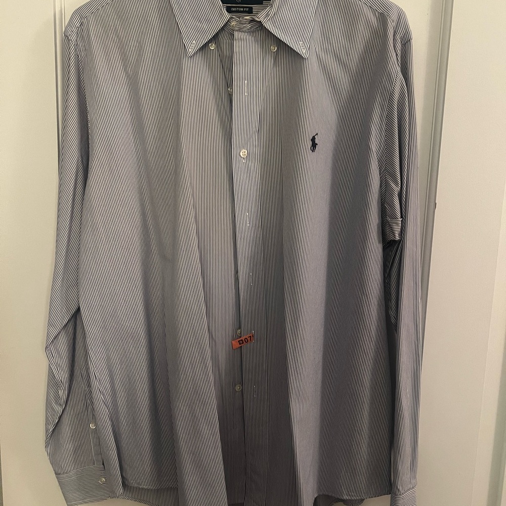 Ralph Lauren Men's Classic Blue Striped Dress Shirt